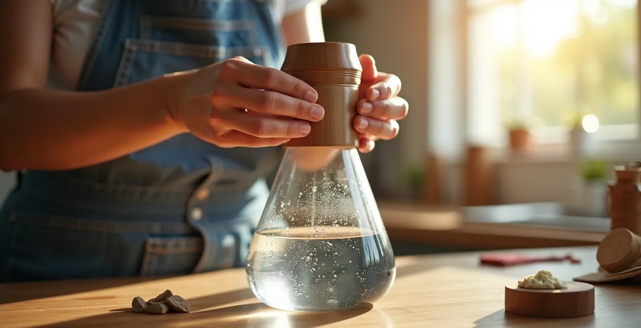 Composition montrant différents états de l'eau selon les saisons